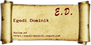 Egedi Dominik névjegykártya